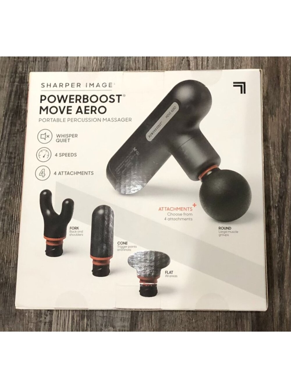 Sharper Image Powerboost Move Aero Portable Percussion Massager New in Box